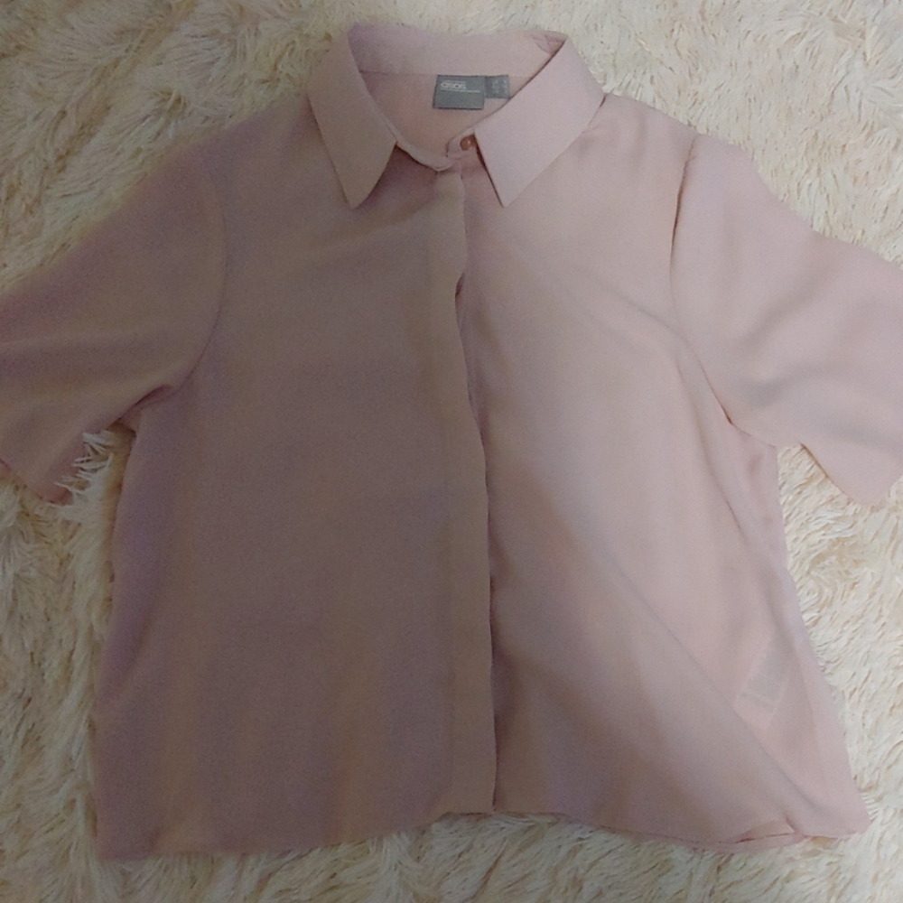 Asos Sheer Short Sleeves Button Down